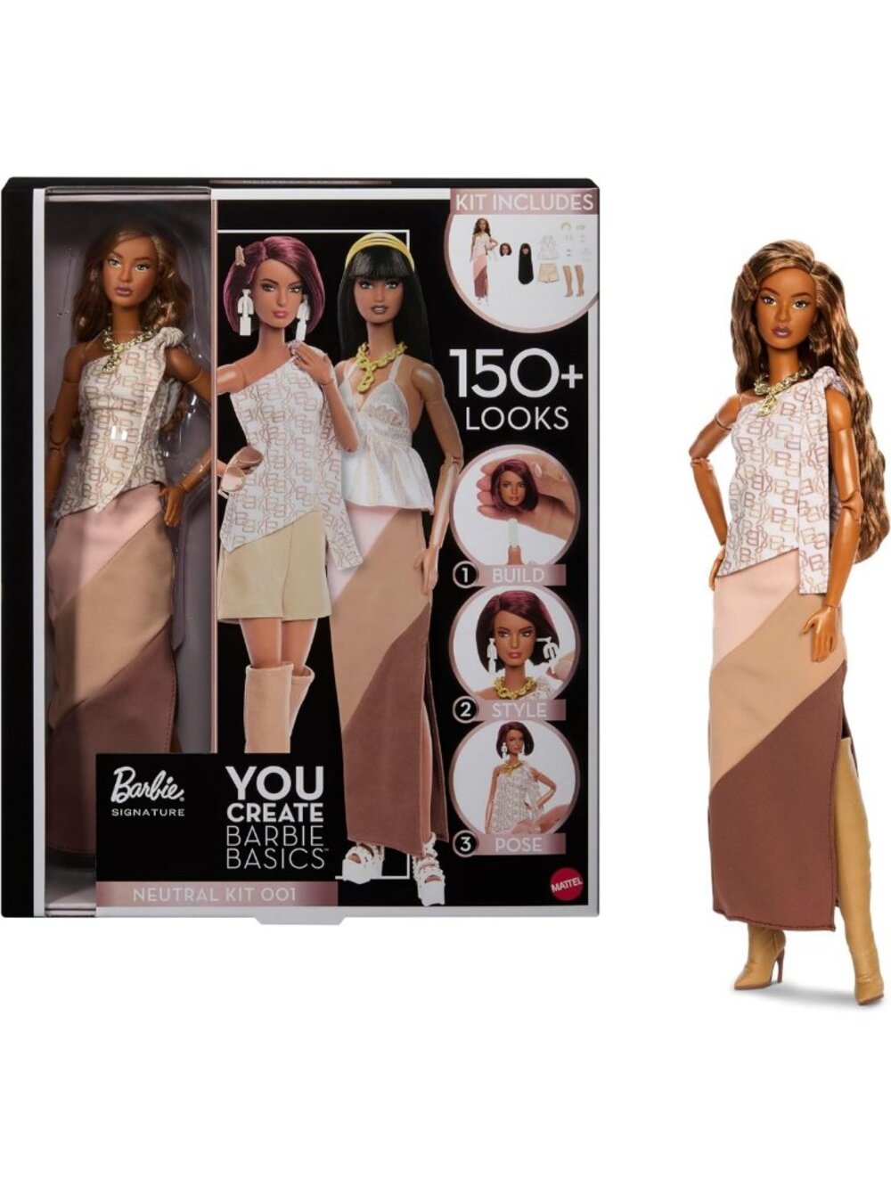Fashion Doll Kit with Outfits - Create Your Own Style, Neutral Palette, Fun